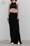 OUDE WAAG denim hollow hanging neck corset OW-23SS-AS05 black